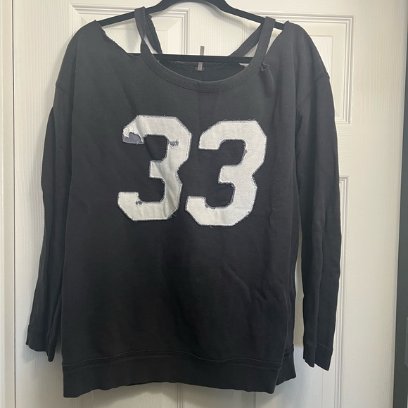 Free People Women's Grey and Black Sweatshirt | SZ M - Picture 2 of 3